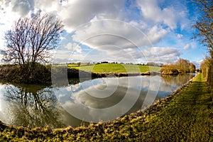 Grand Union canal landscape scene