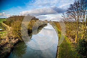 Grand Union canal landscape scene