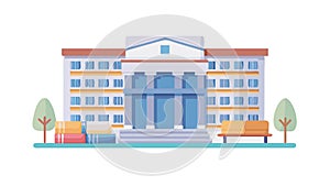 Grand University Building with Classical Architecture, vector design Generative AI