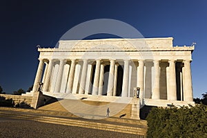 Grand view of the eastern facade of the Lincoln Memorial, National Mall, Washington DC