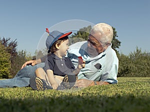 Grandad and grandson photo