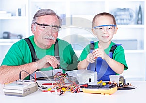 Grandchild disassembling PC power supply