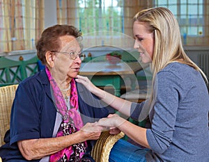 Grandchild visits grandmother