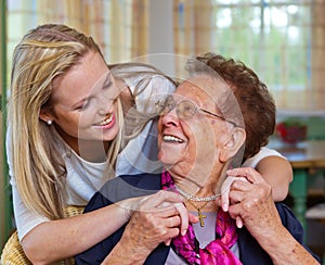 Grandchild visits grandmother