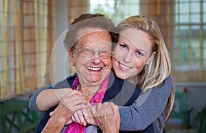 Grandchild visits grandmother