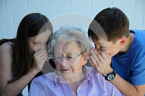Grandchildren and grandmother