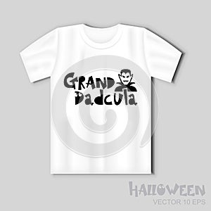 Granddacula - fun lettering for halloween with Vampir. Vector illustration