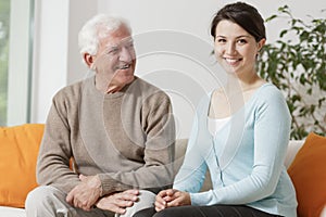 Granddad with his granddaughter photo