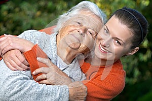 Granddaughter and grandmother