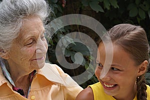 Granddaughter and her grandmother