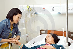 Granddaughter visit sick grandmother