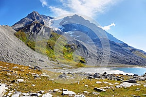 Grande Casse peak in Vanoise national park of french alps, France