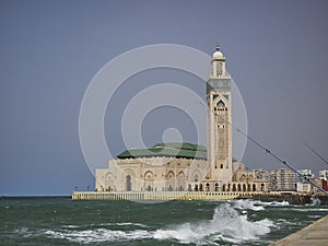 Grande Mosquee Hassan II a large white mosque in Casablanca