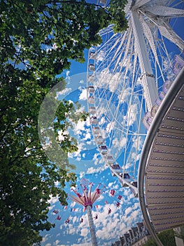 Grande Roue de Paris ferris wheel in the amusement park, France