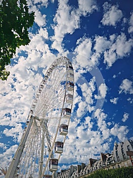 Grande Roue de Paris ferris wheel in the amusement park, France