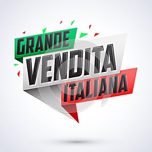 Grande vendita italiana - Italian big sale italian text photo