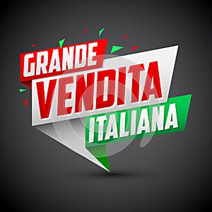 Grande vendita italiana - Italian big sale italian text photo