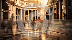 grandeur blurred pantheon rome interior photo