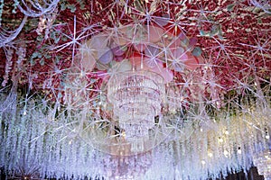 Grandeur event ceiling chandelier decoration