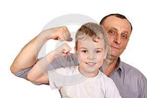 Grandfather child biceps photo