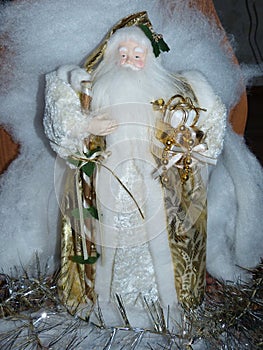 Grandfather Frost Santa Claus, St. Nicholas, Joulupukki with gifts. The symbol of the New year and Christmas. New year concept.