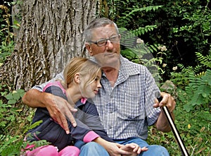 Grandfather and granddaughter photo