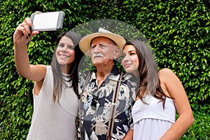 Grandfather and Granddaughters