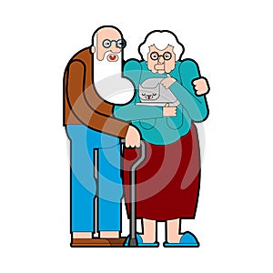 Grandfather and grandmother. Grandpa and Grandma. pensioners Vector illustration