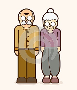 Grandfather and grandmother standing together