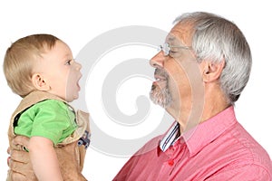 Grandfather and grandson photo