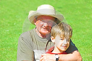 Grandfather with grandson