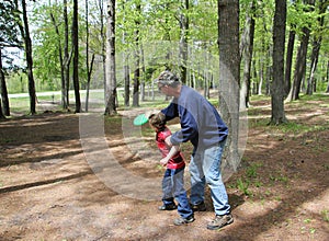 Grandfather Grandson Frisbee Golf