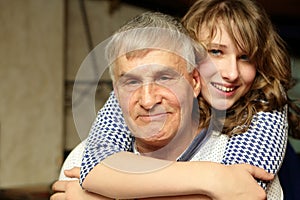 Grandfather with his granddaughter