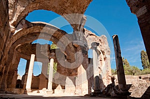 Grandi terme ruins at Villa Adriana at Roma