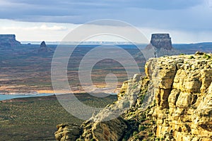 Grandiose Scene Looking Out Over Rock Formations with Human Scale