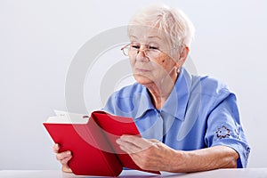 Grandma reading book