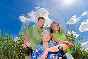 Grandma with son and granddaughter