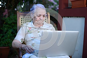 A grandma working
