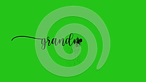 Grandmaster Animation Text with dust sprinkle particle effect on green screen