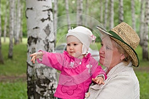 Grandmother and baby