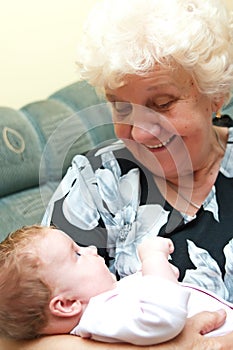 Grandmother with baby girl