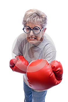 Grandmother Boxing