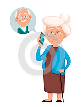 Grandmother calling to her husband