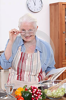 Grandmother cooking