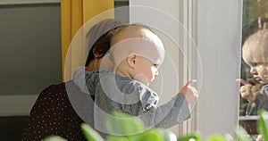 Grandmother and grandchild spending time together at home