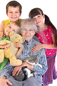 Grandmother and grandchildren