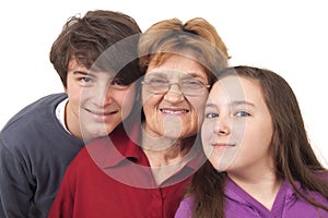 Grandmother with grandchildren photo