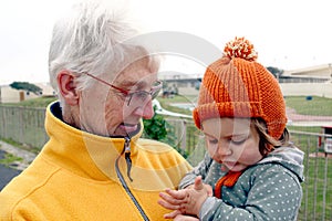 Grandmother and granddaughter