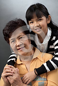 Grandmother and granddaughter