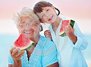 Grandmother with granddaughter